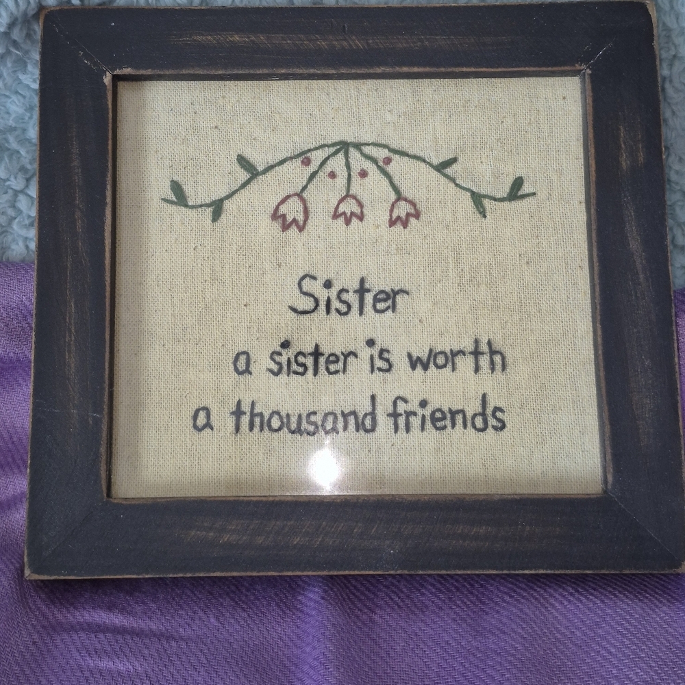 Framed Sister Quote Wall Art
